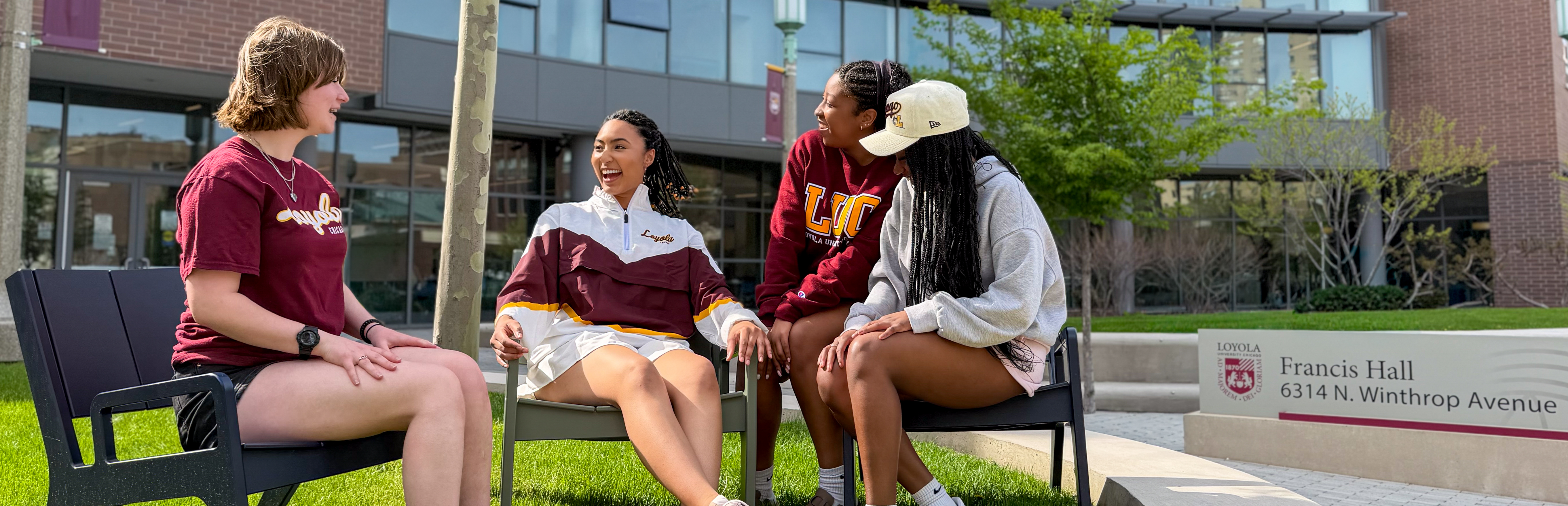 Students outside of Francis Hall.